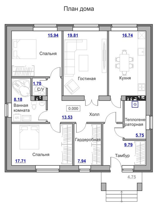 Дом под ключ, черновой