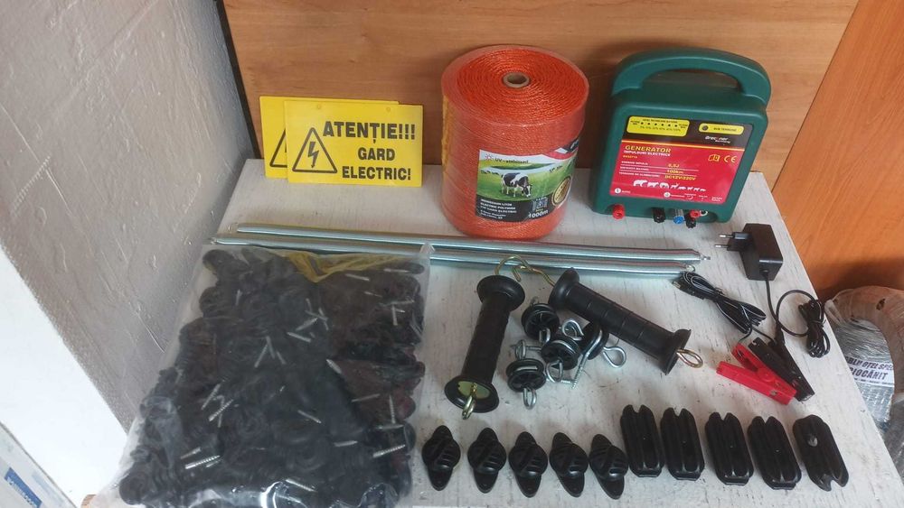 Set complet aparat cu fir gard electric 12v 220v