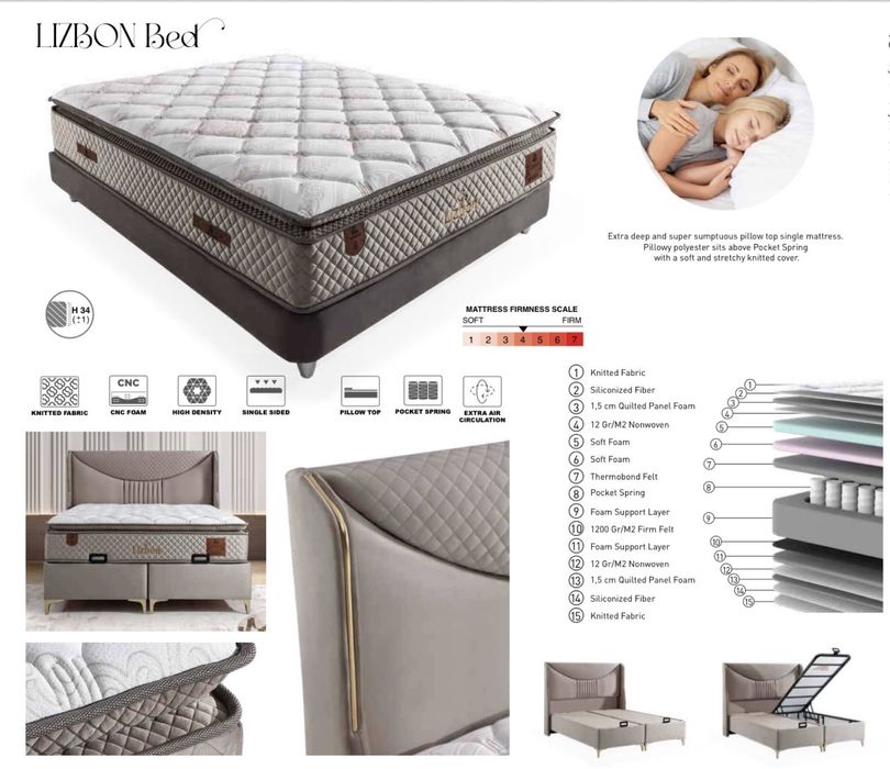 Тапицирана спалня Lizbon - Venus soft light brown