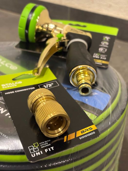 Set Complet Furtun Grădină 1/2" 30m Stalco Garden + Pistol Alamă