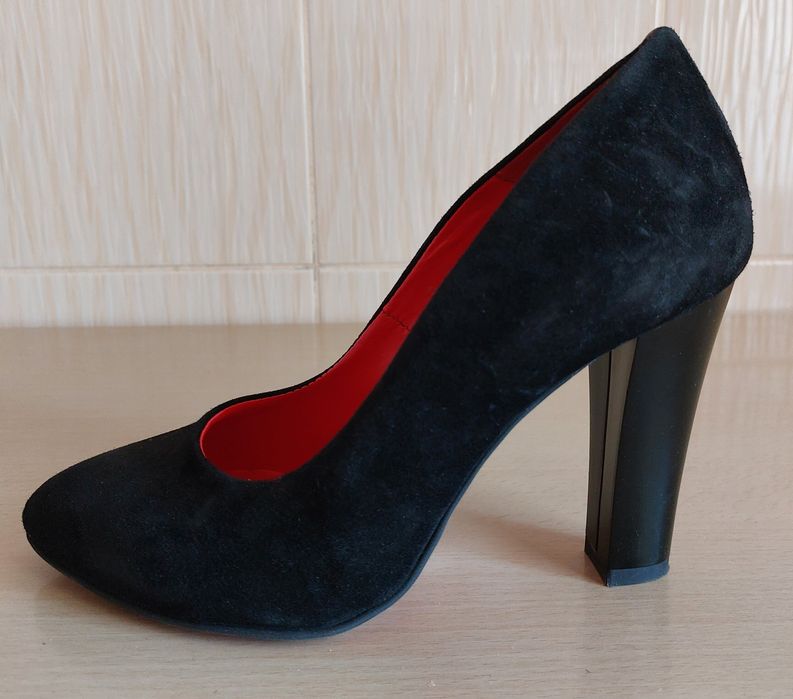 Pantofi negri piele intoarsa MARELBO , mas  39