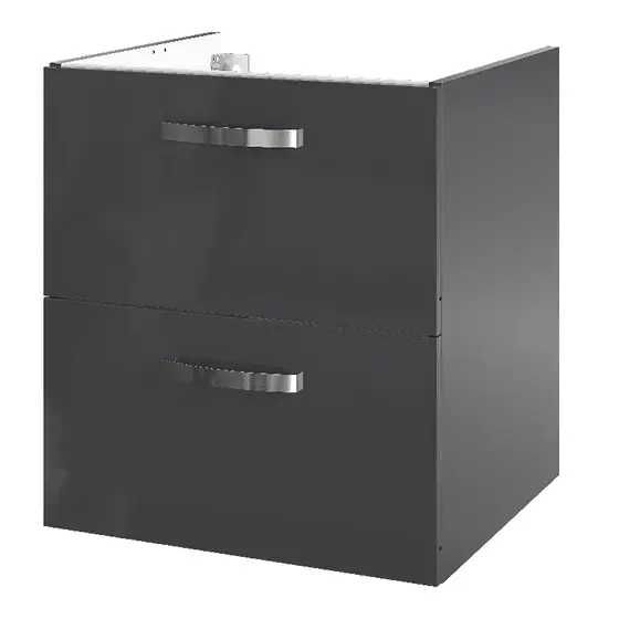 Bază pentru lavoar, suspendată, Gri, 60x55x45 cm