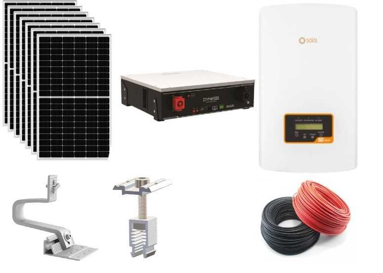 Sistem 8 kw complet cu baterii de stocare  5.12kw