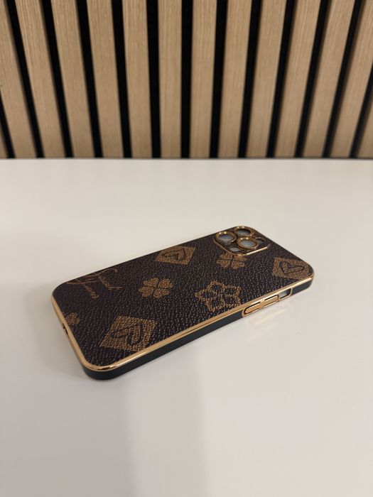 Husa carcasa iPhone 12 Pro Max de lux auriu maro - noua