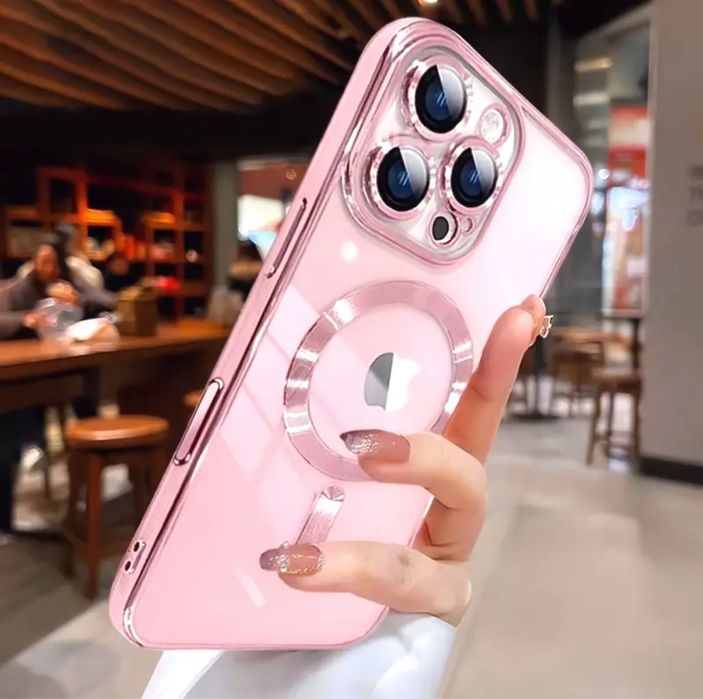 Прозрачно качъфче с розови нотки за Iphone 16 pro max