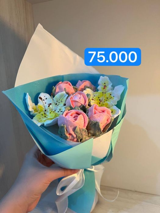 Букеты цветов из зефира тюльпаны розы лилии