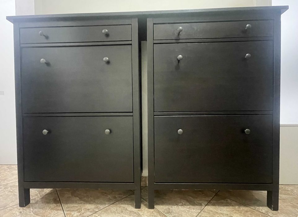 Dulap pantofi vertical, pe perete, doua compartimente, Hemnes