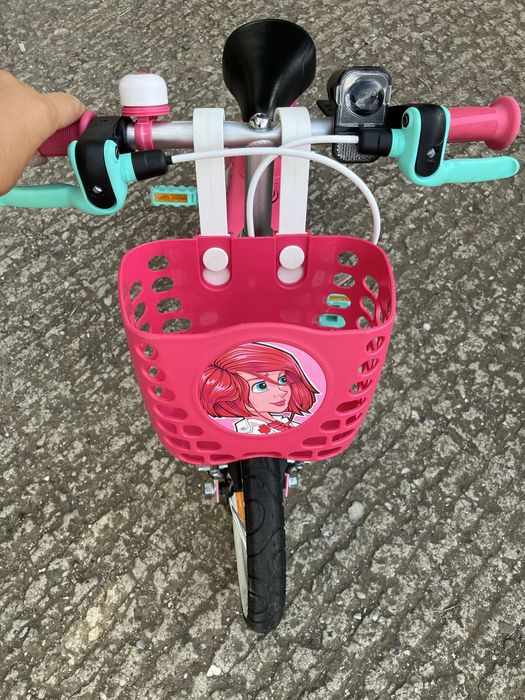 Детски велосипед B'TWIN 14" Decathlon – като нов, с кошница и звънец