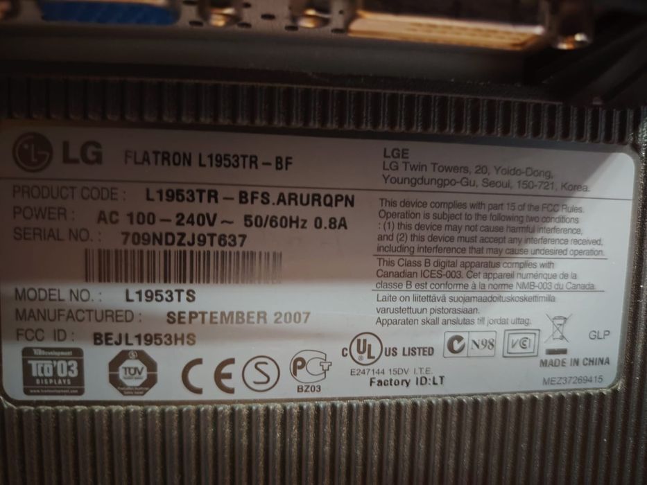 монитор LG L 1953 TR- BF
