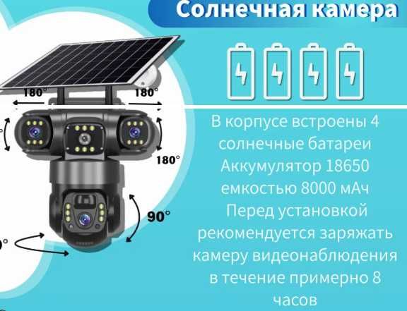 Quyosh kamera 4g smart camer Солнечная 4G тройная камера