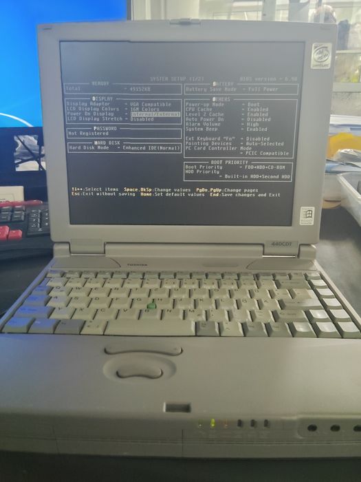Продавам ретро лаптоп Toshiba 440CDT Sstelite pro