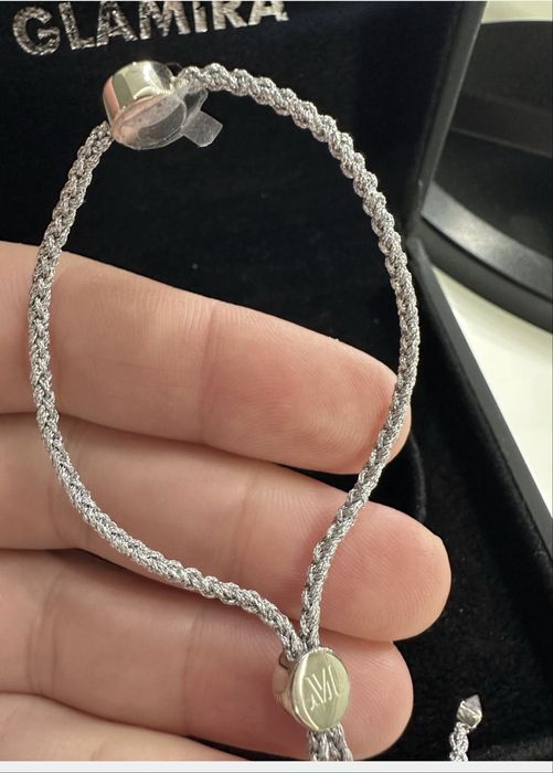 Brățara de prietenie Monica Vinader cu șnur liniar de diamant