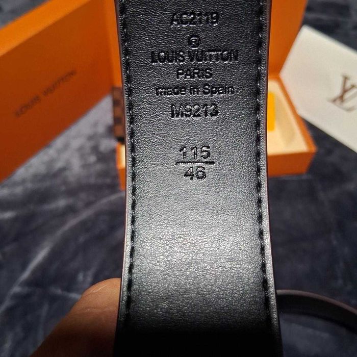 SET Curea & Portofel Louis Vuitton LV din Piele Texturată Maro