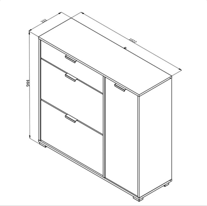 Pantofar Arco 2, PAL, stejar gri, 102 x 33 x 94.5 cm