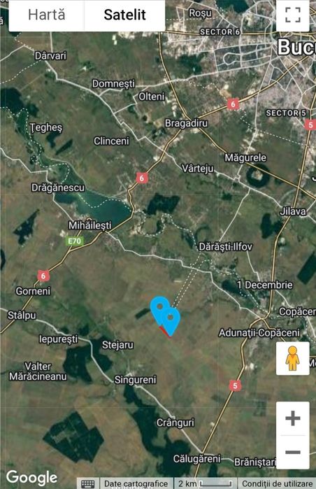 Teren intravilan 5.912 mp lângă București – acces asfalt – Adunații Copăceni