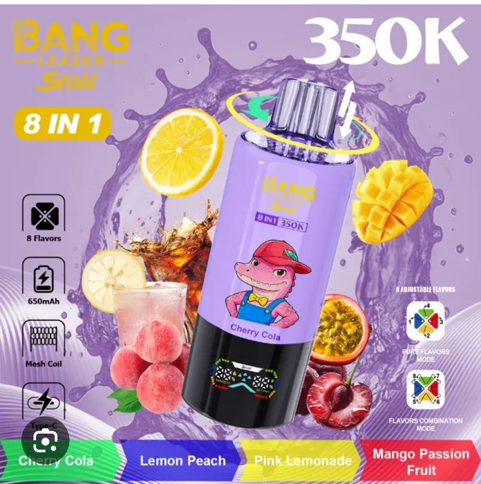 REDUS! 2 x Bang Leader Stoll 350.000 Puffs 8 in 1 Reîncărcabil