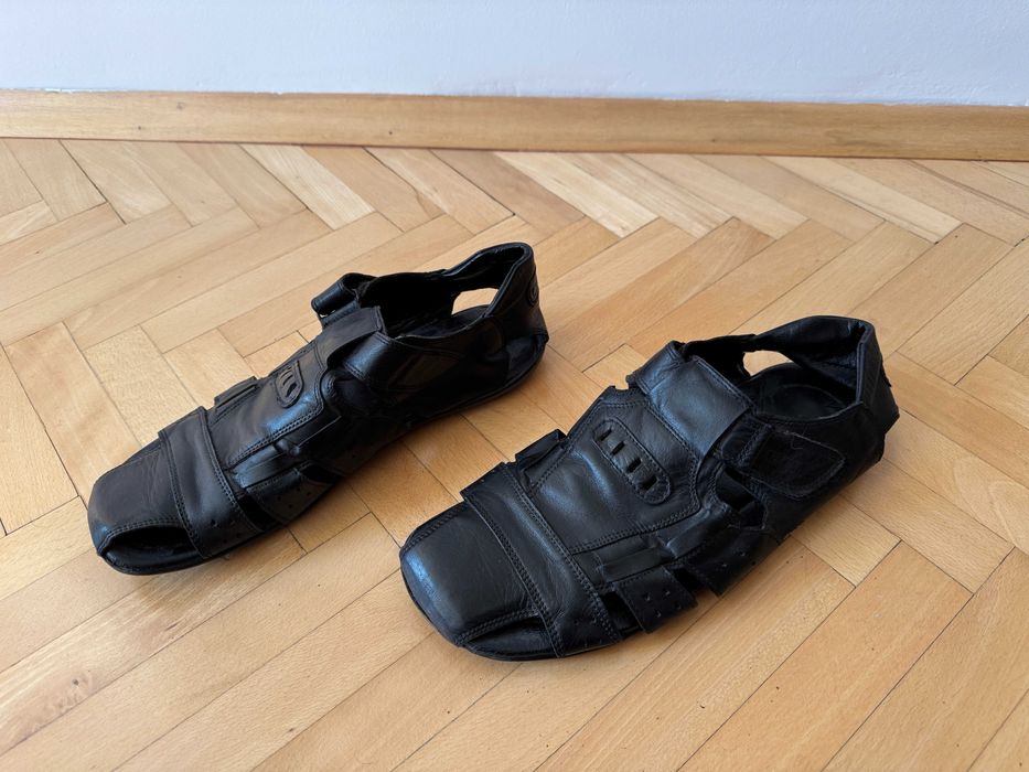 Луксозни запазени мъжки кожени обувки мокасини сандали # 42-43