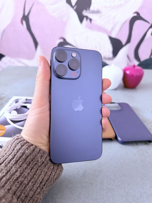 iPhone 15 Pro Max 256GB — Stare EXCELENTĂ, Blue Titanium + Accesorii