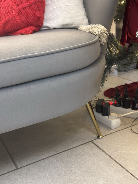 Canapea 2 persoane catifea gri Acaju