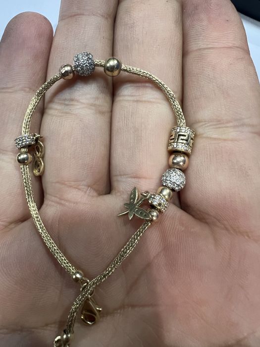 Bratara de aur 14k 585 model deosebit tip pandora cadou special