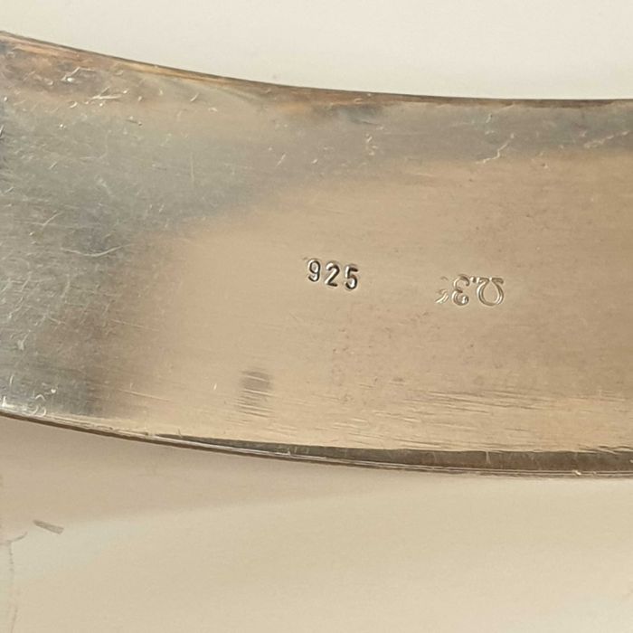 Стара сребърна гривна с Амонит