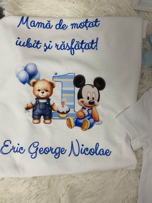Set tăiere moț + tricou/body personalizat