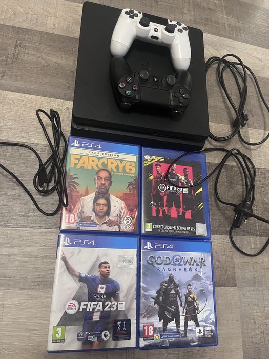 PS4 slim 500GB 2 controllere + accesorii