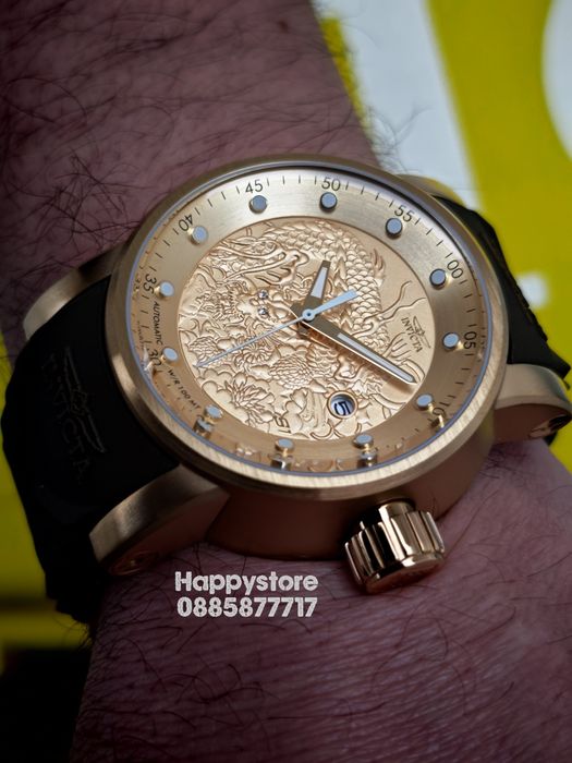 INVICTA Yakuza Gold/Brown automatic 48 mm, Инвикта нов ръчен часовник