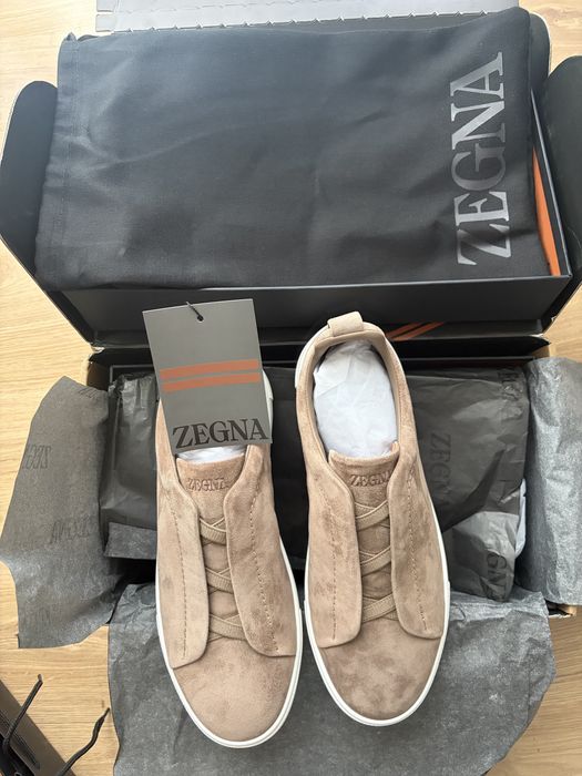 Adidasi ZEGNA triple stitch piele intoarsa nr 42, calitate excelenta