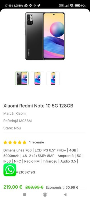 Telefon Xiaomi Note 10 5 G