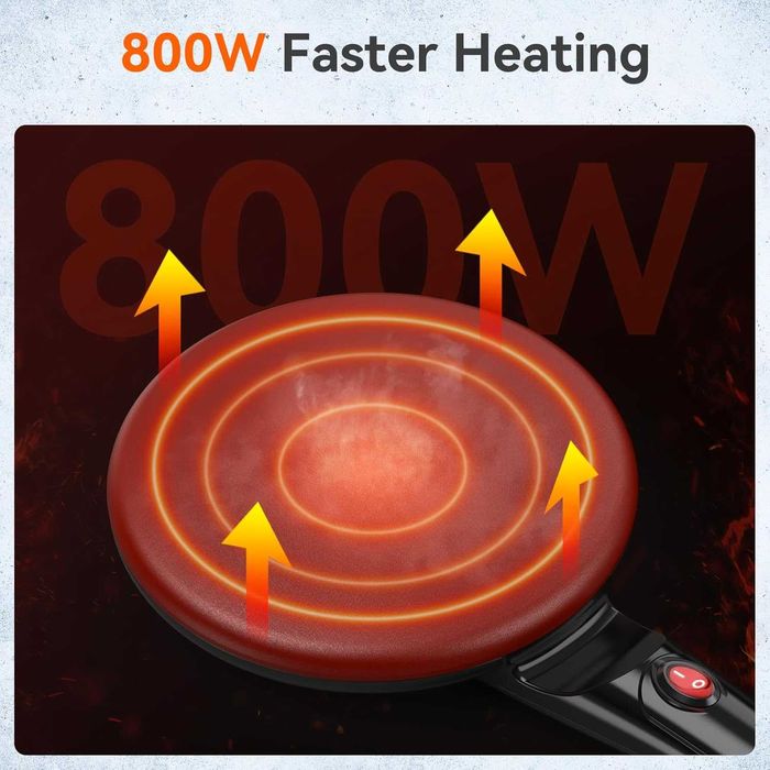 Машина за палачинки SNAILAR, незалепващо покритие 20 см, 800W