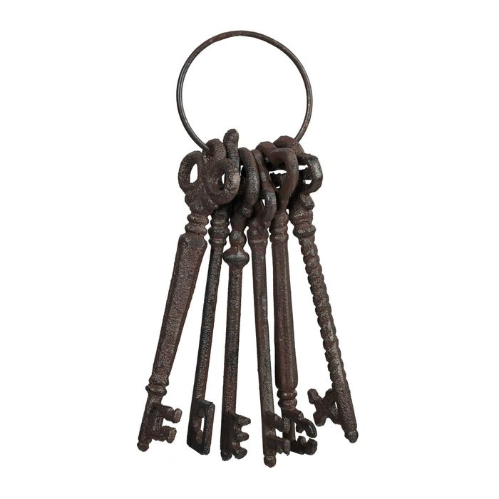 Set 6 chei decorative din fonta aspect antichizat interior si exterior