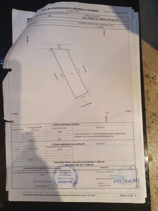 Vând teren sat Salicea 12km de cluj