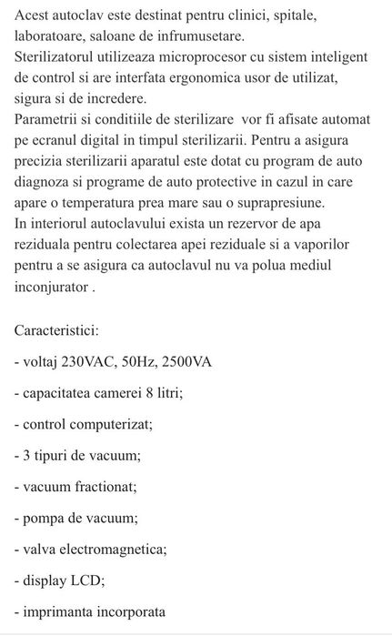 Autoclav sterilizare