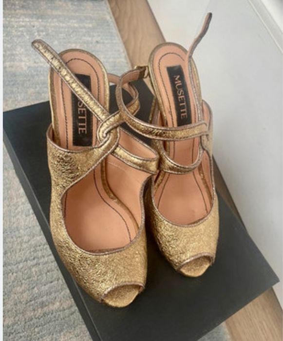 Sandale aurii Musette piele naturala marime 36