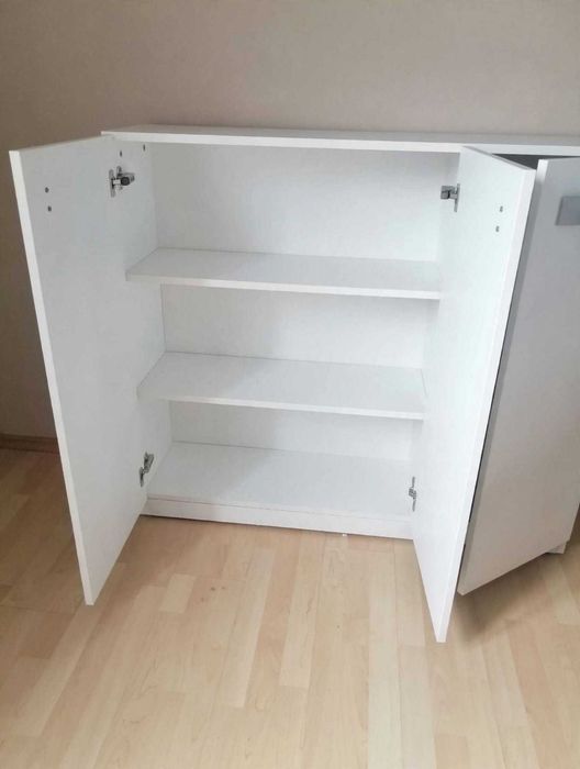 Заглавие: Шкаф / Скрин IKEA VIHALS с чекмеджета и врати (105х140 см) – Бял