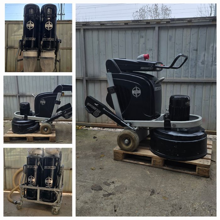 Slefuitor pardoseli slefuit  beton Htc 650HDX și Aspirator HTC 110