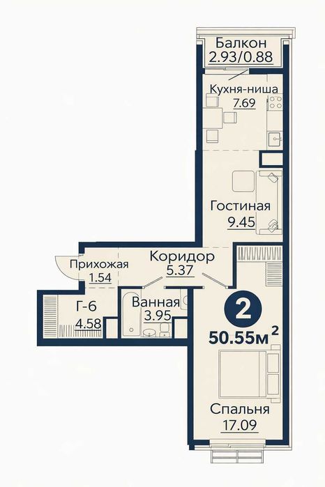 ЖК у Альфрагануса | Просторная 2-комн квартира по Акции -20% [KS]