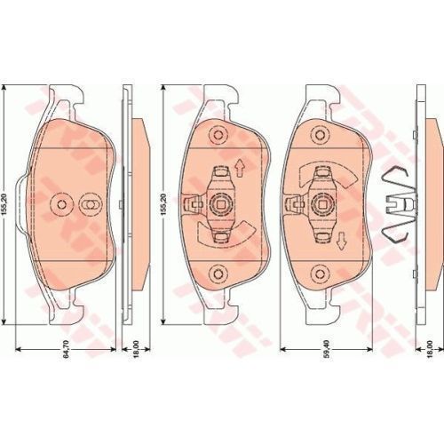 Placute frana Dacia Dokker Express, 2012-, Dokker, 2012-, Duster Van, 2011-, Lodgy, 2012-, Fluence, 2010-, Grand Scenic 3, 2009-, Scenic 3, 2009, TRW