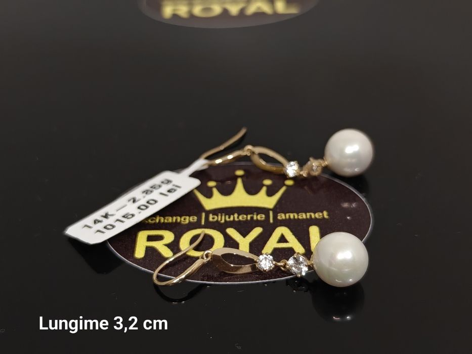 Bijuteria Royal: Cercei aur nou 14k/2.35 gr
