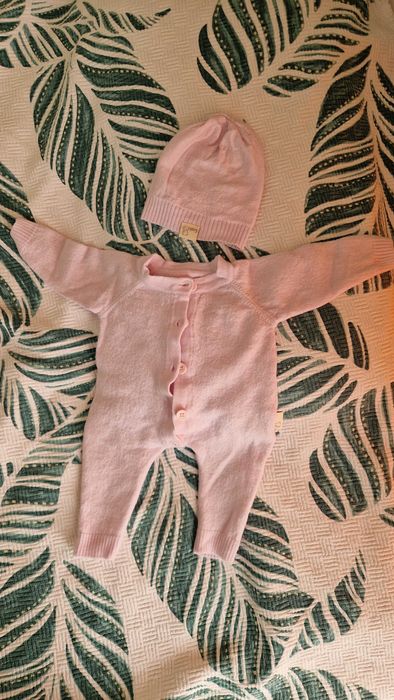 Мерино гащеризон и шапка 0-3 месеца