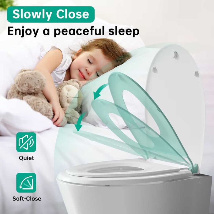 Capacul de toaletă PUKANIUM - închidere lentă și scaun pentru copii