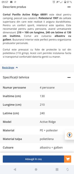 Cort nou 2-4 persoane Pavillo Bestway