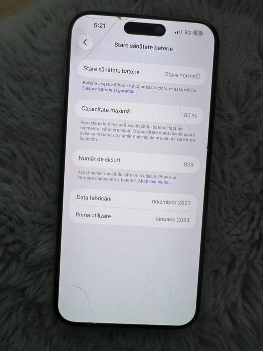 iPhone 15 Pro Max 256GB (Folie spartă)
