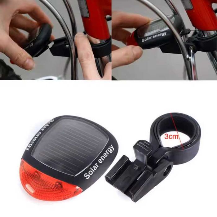 Задна LED стоп светлина за велосипед колело, Соларно захранване