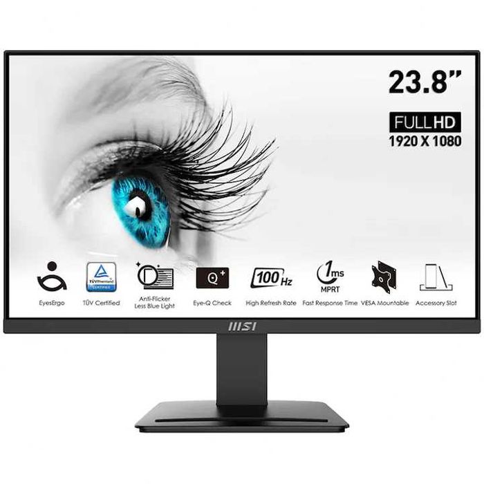Неизползван монитор MSI PRO MP2412 23.8″ Full HD 100Hz – гаранция