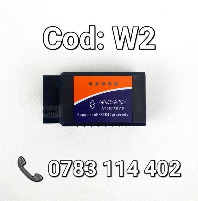 OBD2-Bluetooth-ELM327 V2.1-Diagnoza Auto Multimarca-Portabil-Tester-W2