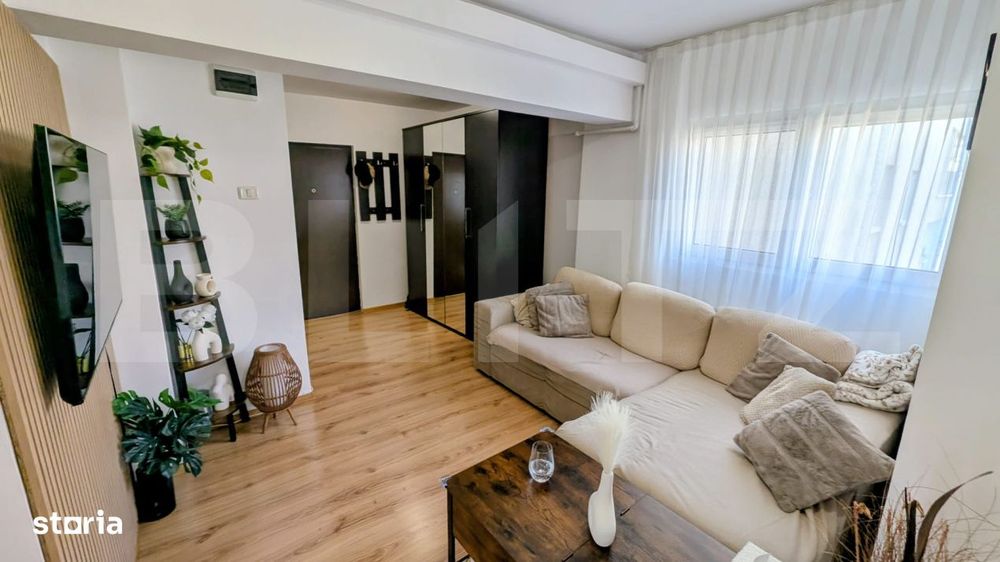 Apartament 3 camere, 58 mp, complet renovat mobilat, etaj 2 lift, zona
