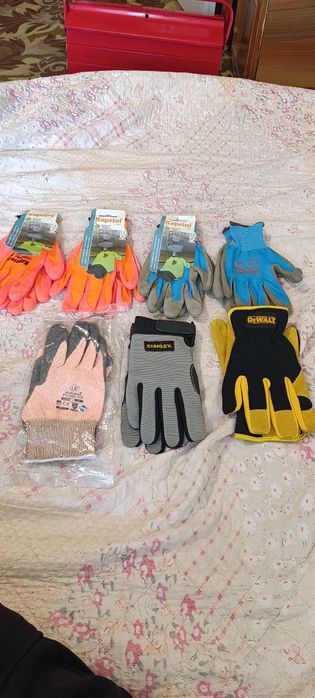 Lot 7 perechi Mănuși de Protecție NOI (DeWalt, Stanley, Kapriol, UCi) – Mărimi 9-10