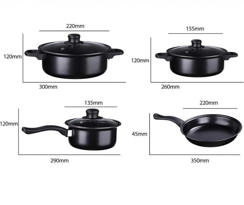 Комплект съдове за готвене от 13 части,незалепващо покритие